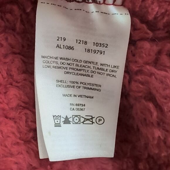 Columbia Large Maroon Sherpa Full Zip Fleece Coat - Picture 10 of 10